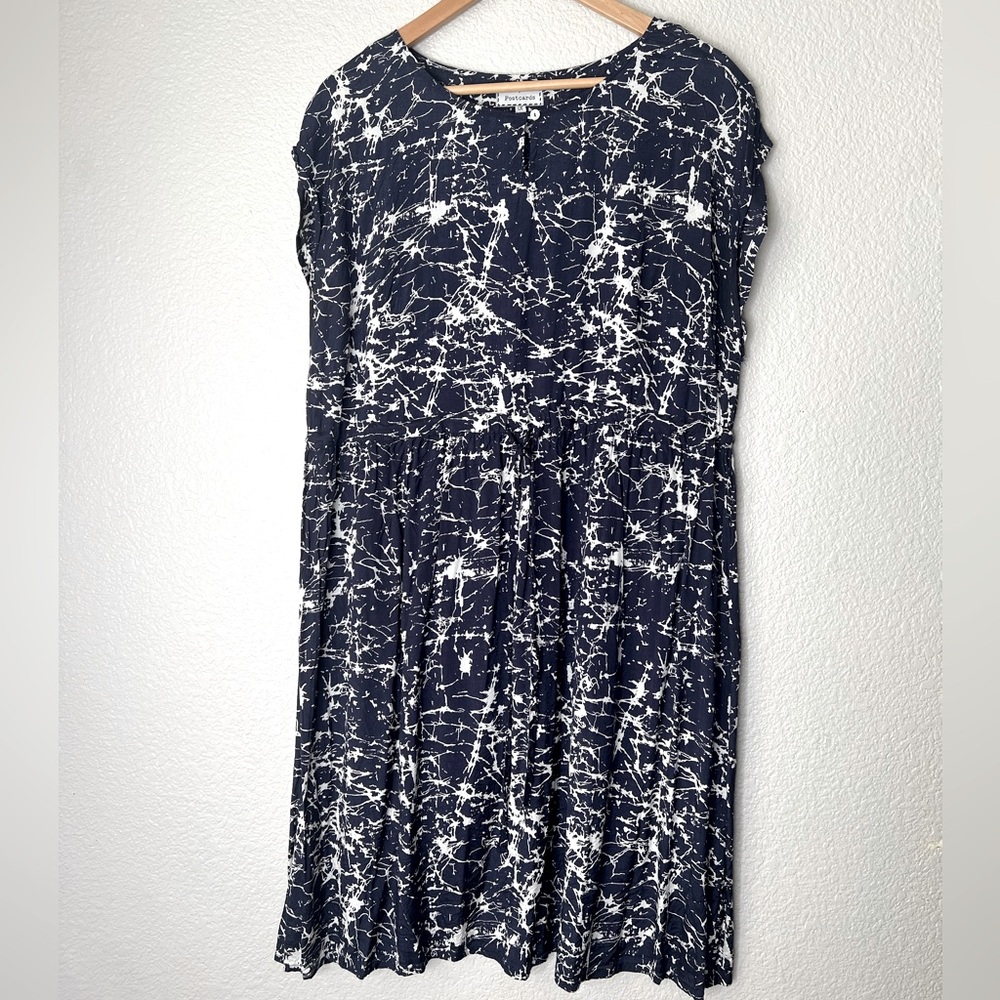 Postcards Anthropologie Blue Tie Waist Dress, 1X